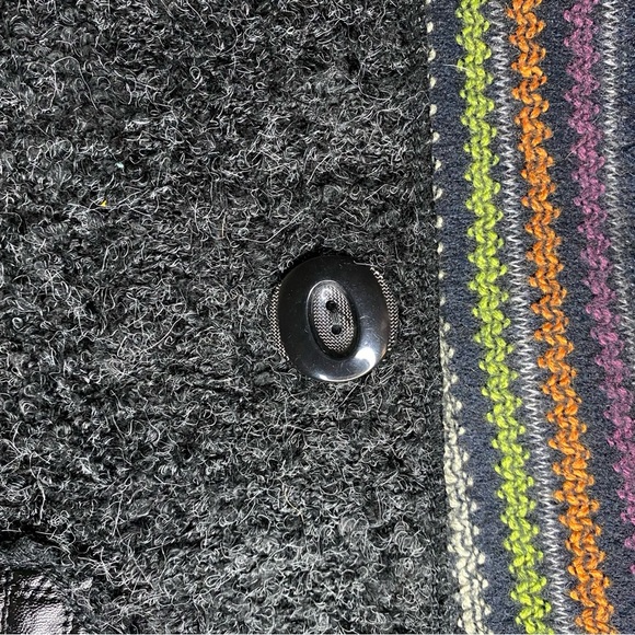 Liquid by Sioni Cardigan Black Long Wool Mohair Boho Sweater Sz XL Whimsigoth - Picture 5 of 9